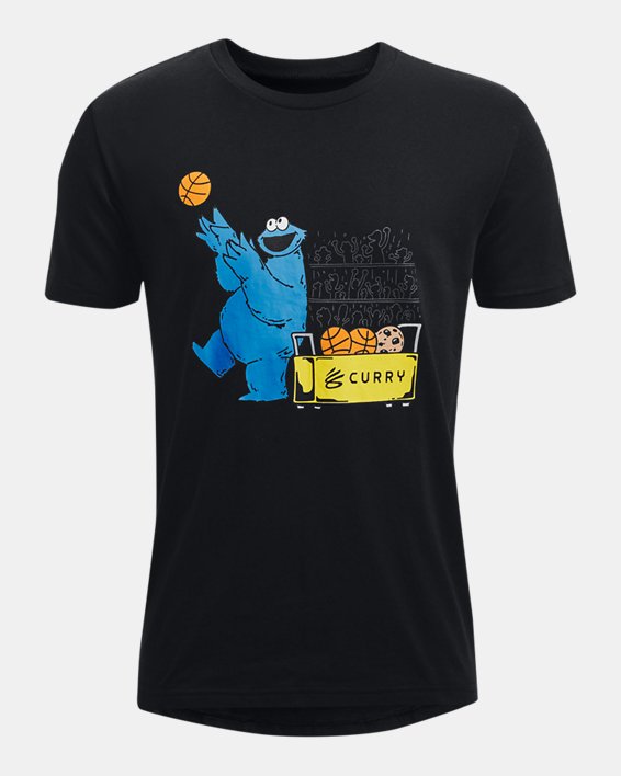 Boys' Curry Cookie Monster Short Sleeve T-Shirt in Black image number 0